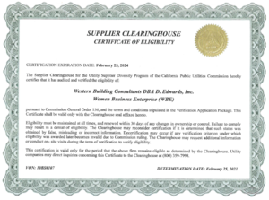 Suppliers Clearinghouse Certificate
